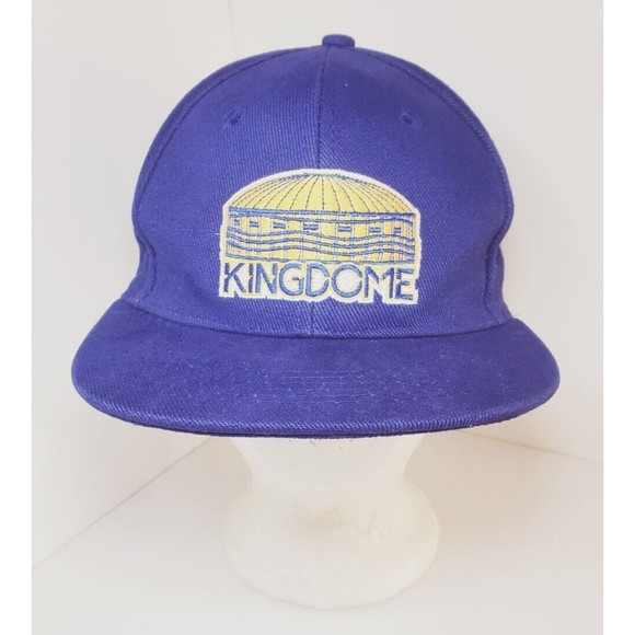 Vtg Seattle Mariners KingDome Patch Hat Cap Alaska Airlines Adjustable Flatbill - Picture 1 of 9